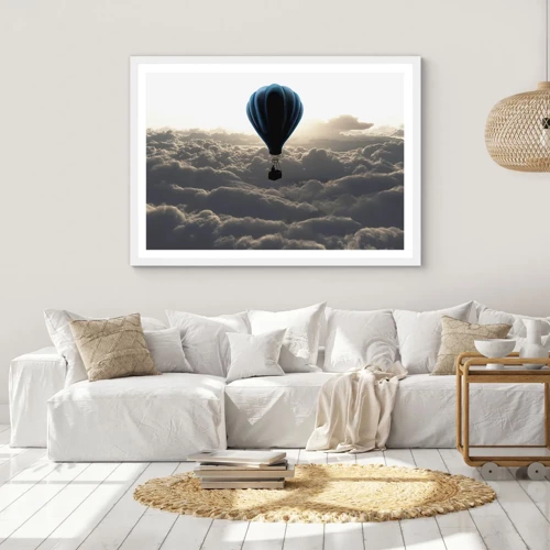 Plakát v bílém rámu - Poutník nad oblaky - 40x30 cm