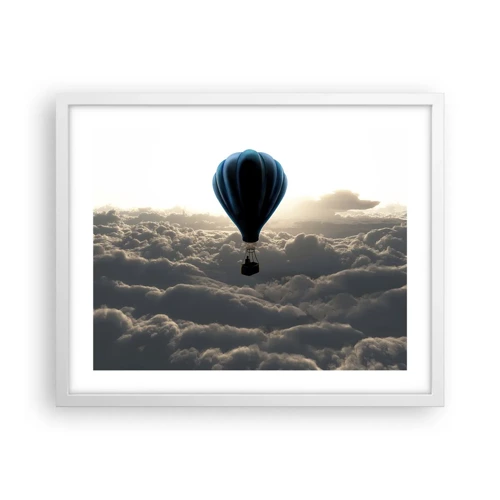 Plakát v bílém rámu - Poutník nad oblaky - 50x40 cm