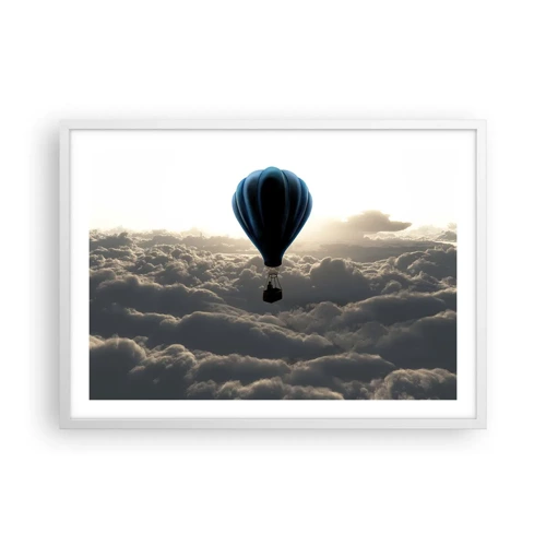 Plakát v bílém rámu - Poutník nad oblaky - 70x50 cm