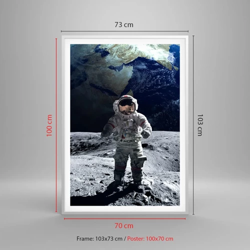 Plakát v bílém rámu - Pozdravy s Měsíce - 70x100 cm