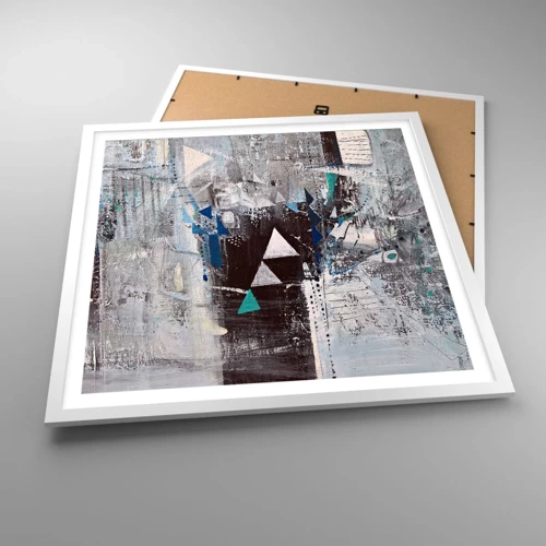 Plakát v bílém rámu - Přednostní pořadí trojúhelníků - 60x60 cm