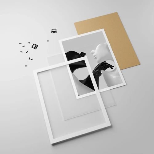 Plakát v bílém rámu - Přitažlivost – touha - 61x91 cm