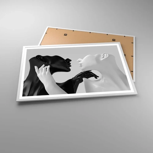 Plakát v bílém rámu - Přitažlivost – touha - 91x61 cm
