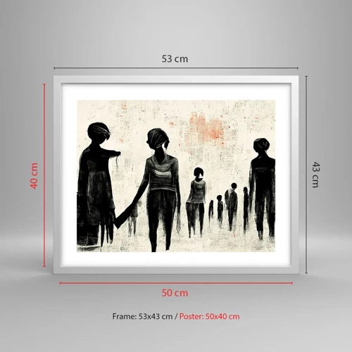 Plakát v bílém rámu - Proti samotě - 50x40 cm
