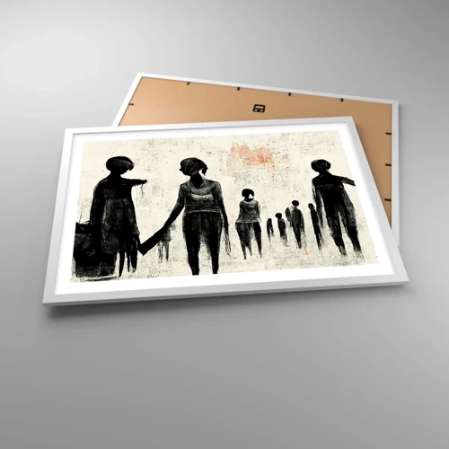Plakát v bílém rámu - Proti samotě - 70x50 cm