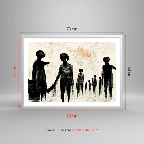 Plakát v bílém rámu - Proti samotě - 70x50 cm