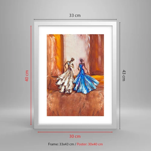 Plakát v bílém rámu - Půvabné duo - 30x40 cm