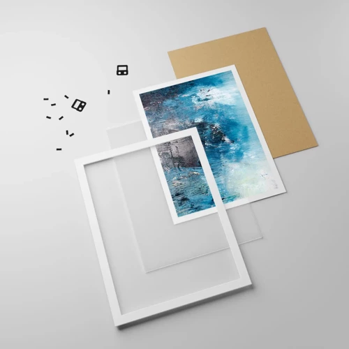 Plakát v bílém rámu - Rapsodie v modrém - 40x50 cm