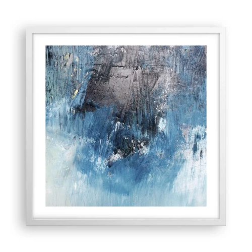 Plakát v bílém rámu - Rapsodie v modrém - 50x50 cm