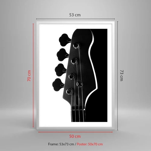Plakát v bílém rámu - Rockové ticho  - 50x70 cm