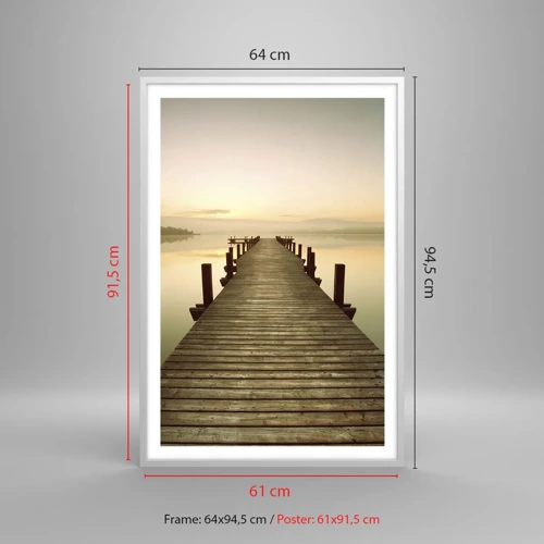 Plakát v bílém rámu - Rozbřesk, svítání, světlo - 61x91 cm
