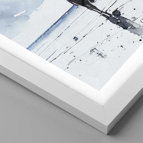Plakát v bílém rámu - Rozhovor s mořem - 100x70 cm