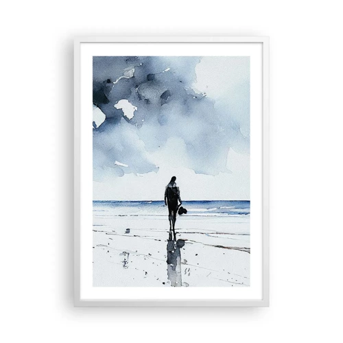 Plakát v bílém rámu - Rozhovor s mořem - 50x70 cm