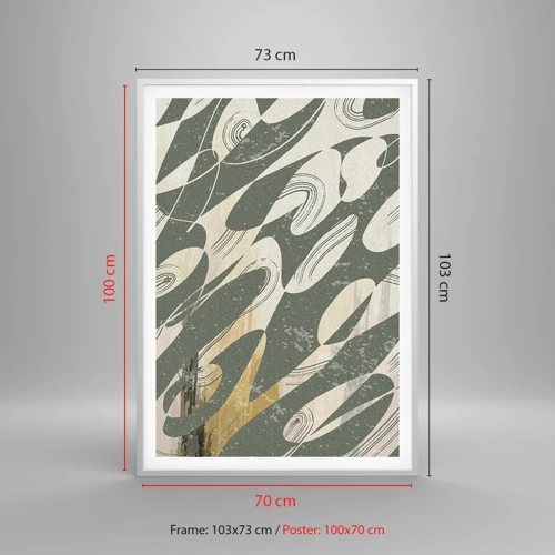 Plakát v bílém rámu - Rytmizovaná abstrakce - 70x100 cm