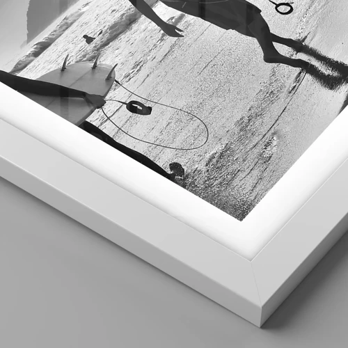 Plakát v bílém rámu - Samba na jednu vlnu - 60x60 cm