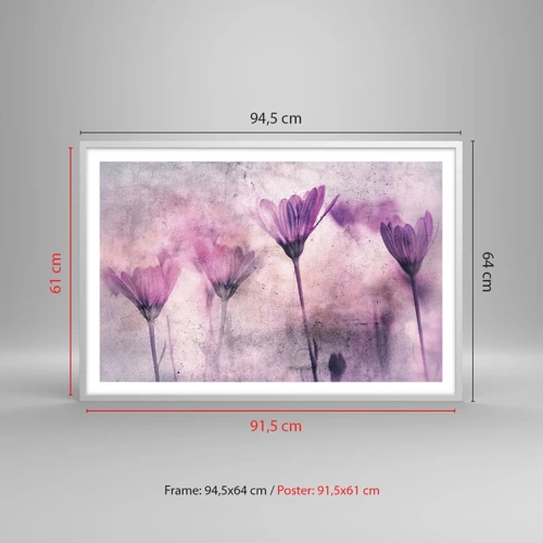 Plakát v bílém rámu - Sen květin - 91x61 cm