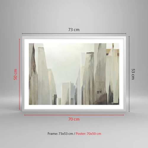 Plakát v bílém rámu - Sen o městě - 70x50 cm