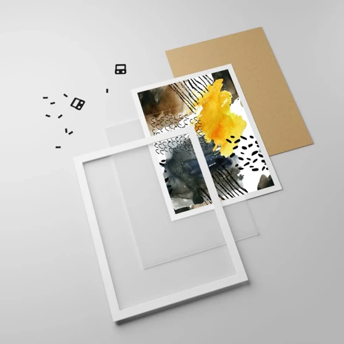 Plakát v bílém rámu - Setkání živlů - 50x70 cm