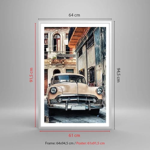 Plakát v bílém rámu - Siesta v Havaně - 61x91 cm