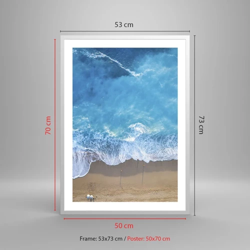 Plakát v bílém rámu - Síla modři - 50x70 cm