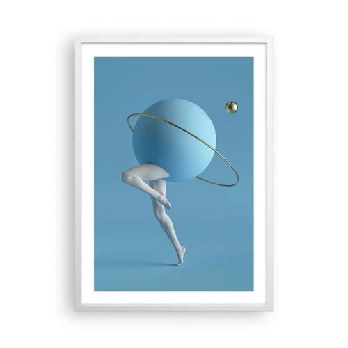 Plakát v bílém rámu - Šílenství planet - 50x70 cm