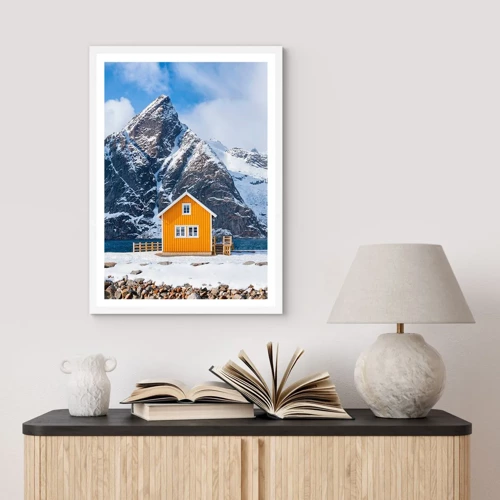 Plakát v bílém rámu - Skandinávská dovolená - 40x50 cm