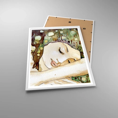 Plakát v bílém rámu - Smaragdově-fialový sen - 70x100 cm