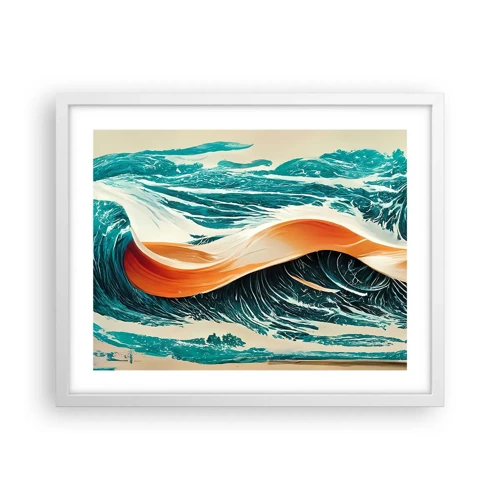 Plakát v bílém rámu - Surfařův sen - 50x40 cm