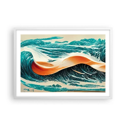 Plakát v bílém rámu - Surfařův sen - 70x50 cm