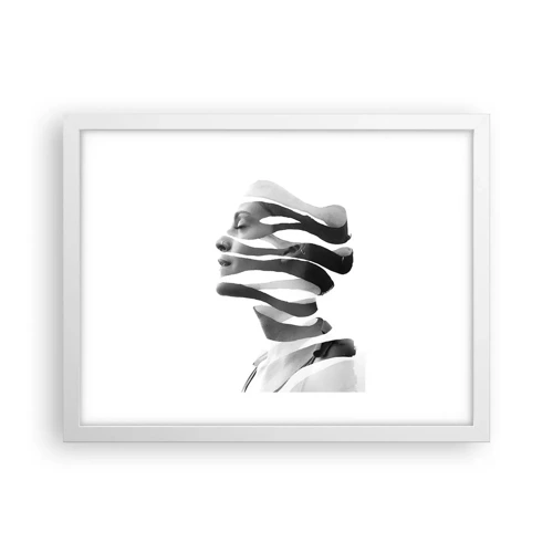 Plakát v bílém rámu - Surrealistický portrét - 40x30 cm