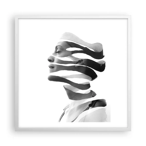 Plakát v bílém rámu - Surrealistický portrét - 60x60 cm