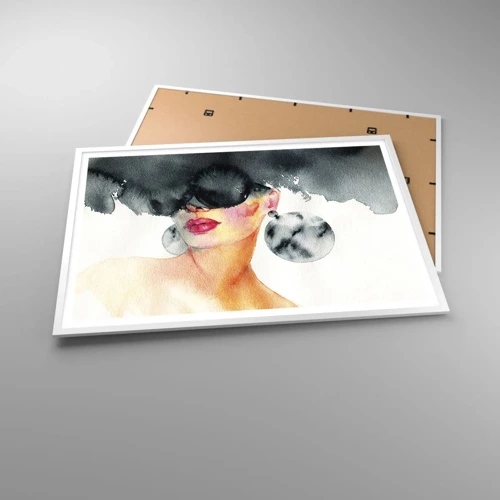 Plakát v bílém rámu - Tajemství elegance - 100x70 cm