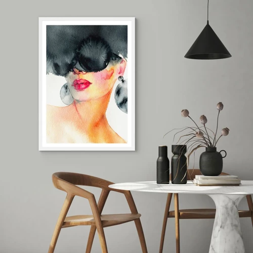 Plakát v bílém rámu - Tajemství elegance - 40x50 cm