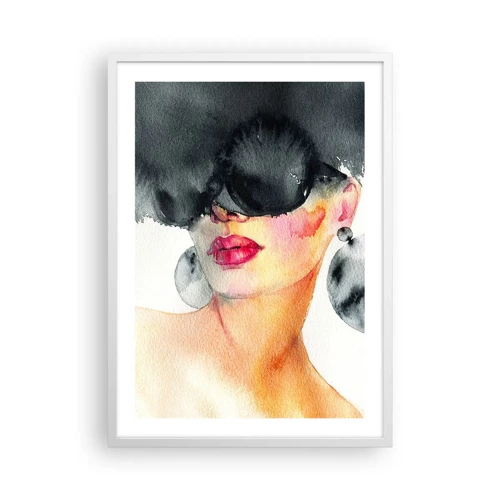 Plakát v bílém rámu - Tajemství elegance - 50x70 cm