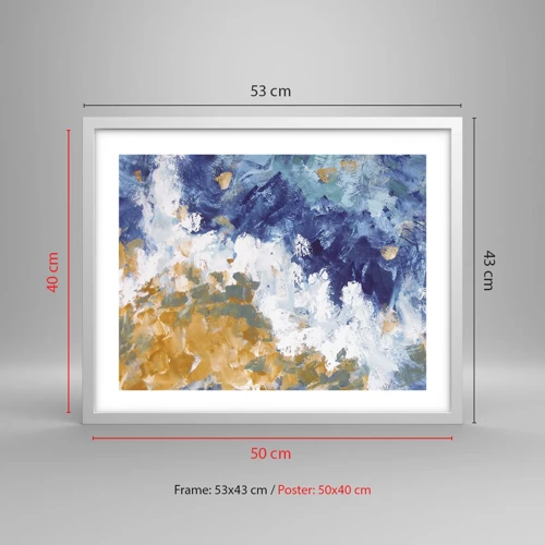 Plakát v bílém rámu - Tanec živlů - 50x40 cm