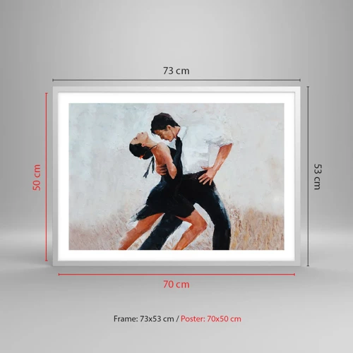 Plakát v bílém rámu - Tango mých tužeb a snů - 70x50 cm