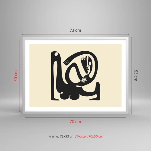 Plakát v bílém rámu - Téměř Picasso - 70x50 cm