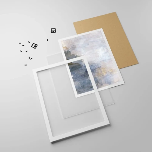 Plakát v bílém rámu - Tóny a akordy barev - 50x70 cm