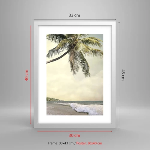 Plakát v bílém rámu - Tropický sen - 30x40 cm