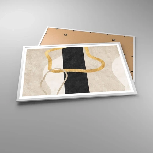 Plakát v bílém rámu - Tvary ve smyčce - 91x61 cm