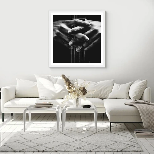 Plakát v bílém rámu - Umělcova modlitba - 60x60 cm