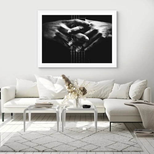 Plakát v bílém rámu - Umělcova modlitba - 70x50 cm