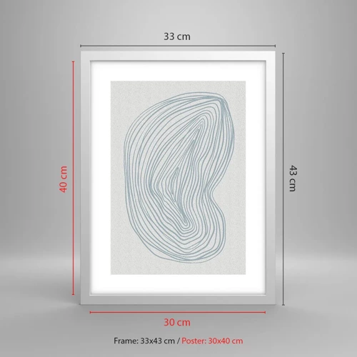 Plakát v bílém rámu - Úsměv kapky - 30x40 cm