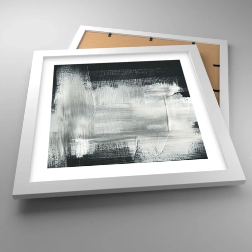 Plakát v bílém rámu - Utkané svisle a vodorovně - 30x30 cm