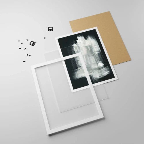Plakát v bílém rámu - Utkané svisle a vodorovně - 40x50 cm