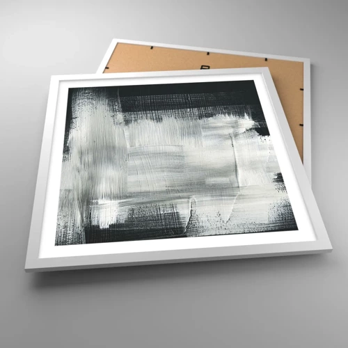Plakát v bílém rámu - Utkané svisle a vodorovně - 50x50 cm