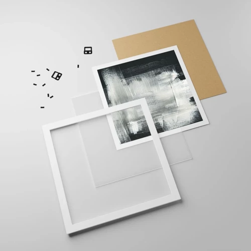 Plakát v bílém rámu - Utkané svisle a vodorovně - 50x50 cm