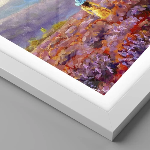 Plakát v bílém rámu - V levandulovém světě - 91x61 cm