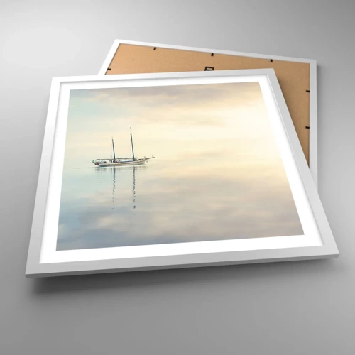 Plakát v bílém rámu - V moři ticha - 50x50 cm