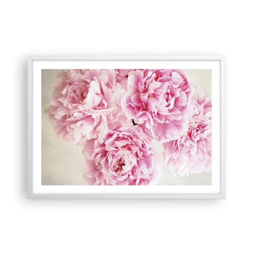 Plakát v bílém rámu - V růžovém přepychu - 70x50 cm